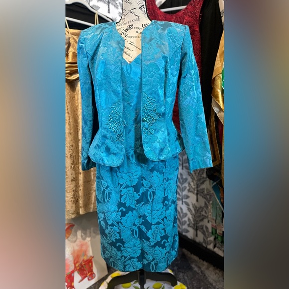 Nah nah Collection blue 2 piece dress blazer set size 10 - Picture 7 of 16
